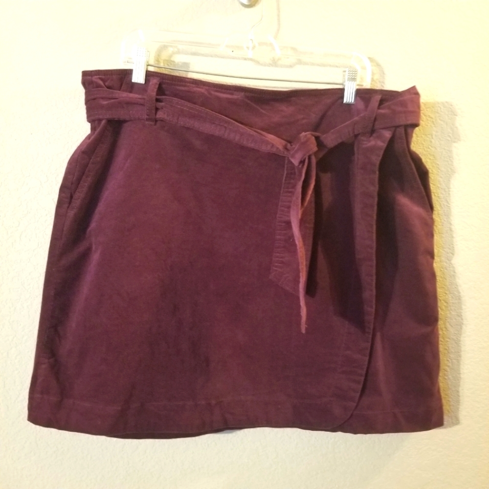 Draper James RSVP New Womens Corduroy Wrap Skirt Plum Size XXL